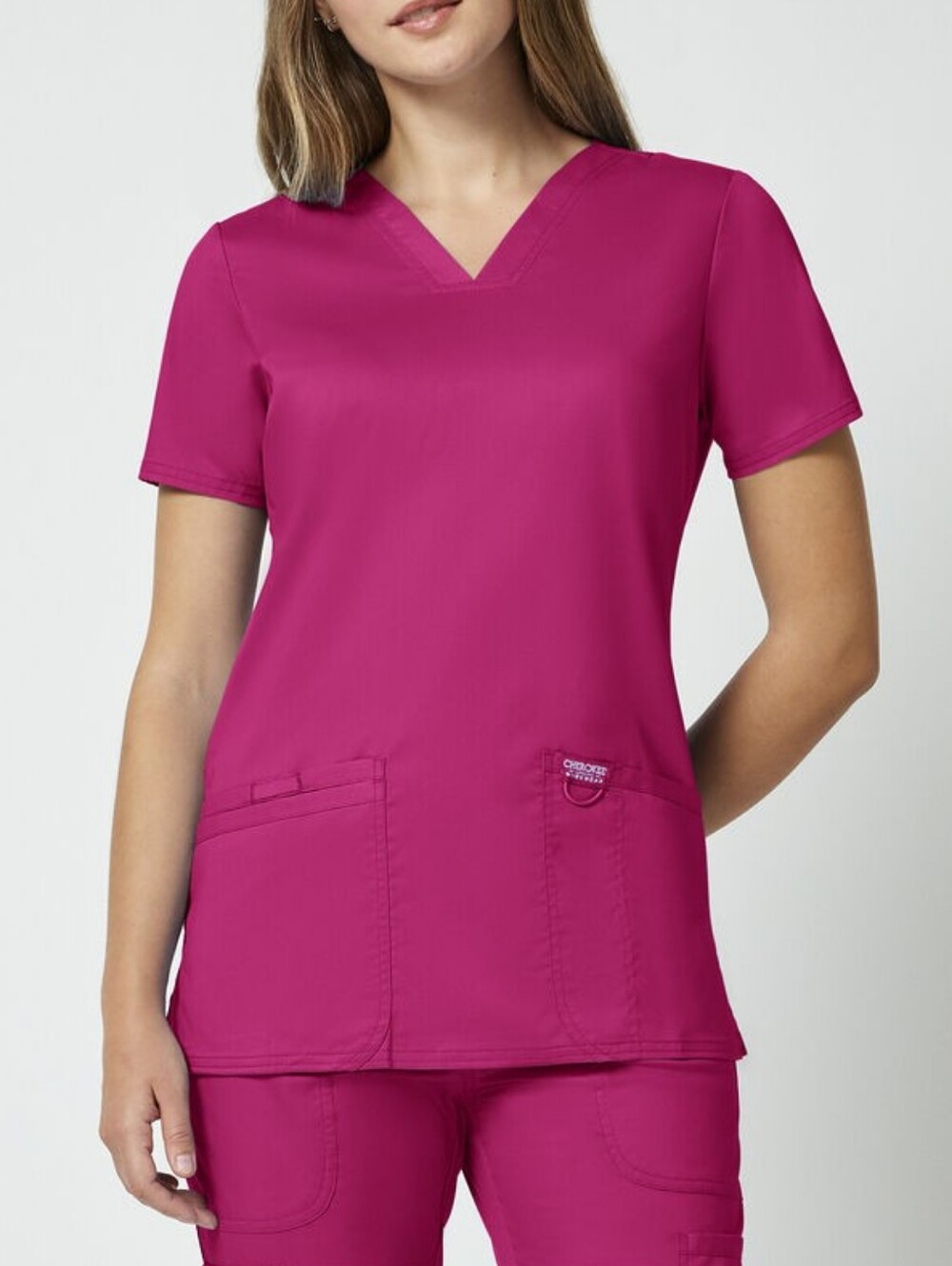 Cherokee Scrubs Set Top & Bottom Wine Red Size Medium